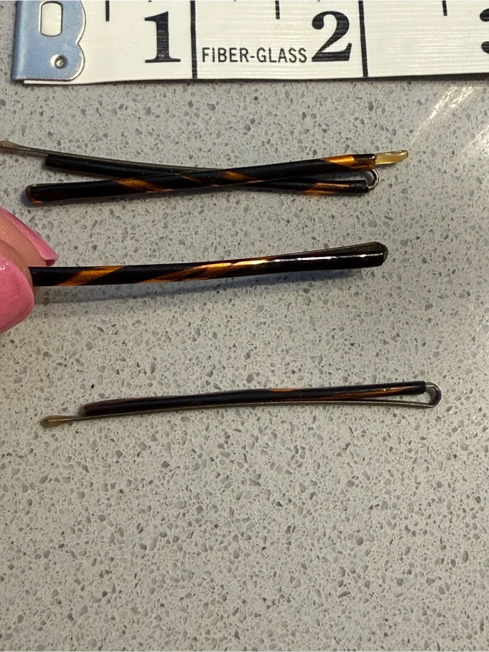4 Tortoiseshell Bobby Pins - Black with Amber Highlights